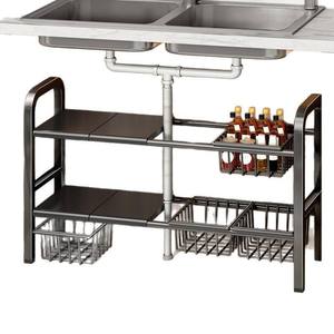Double Layers Sliding <b>Kitchen</b> <b>Storage</b> <b>Rack</b> <b>Kitchen</b> Gadgets <b>Kitchen</b> Organizer Under Sink Organizers - Product Image 4