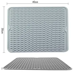 Alfombrilla de silicona para secado de platos, estera protectora para el fregadero de la cocina, escurridor de platos a prueba de moho para el hogar mat16 pulgadas x 12