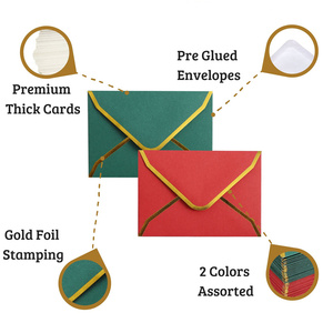 <span class=keywords><strong>Mini</strong></span> enveloppes rouges avec bordure dorée Enveloppes de cartes-cadeaux personnalisées Petite <span class=keywords><strong>enveloppe</strong></span> de Noël Couleurs assorties - Product Image 3