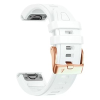Gelang Olahraga Silikon Lepas Cepat dengan Gesper Emas Mawar 20mm, Cocok untuk Garmin Fenix 8 43mm 7S Pro 6S Pro 5S Plus.