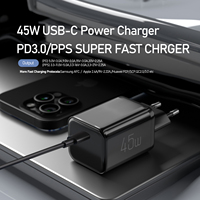 Cargador Rápido USB-C PD de 45W con Cable Tipo-C de 1m y 60W, Adaptador de Cargador de Pared con Enchufe Europeo para iPhone, Samsung y Laptops