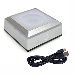 LED <strong>Bubble</strong> Night Light 3D Crystal Table Lamp Six Flashing <strong>Methods</strong> Colorful Round Square Display Base With USB Cable - Product Image 2