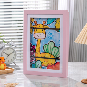 Cadre d'affichage magnétique <span class=keywords><strong>en</strong></span> bois de chêne naturel à ouverture frontale pour œuvres d'art d'enfants, format A4, pour dessins et créations d'enfants - Product Image 3