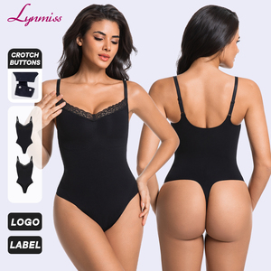 LYNMISS Plus Size Breathable Stretch Lace Anti-Bacterial Shapewear Bodysuit Women Firm Tummy Control Waist Cincher Seamless