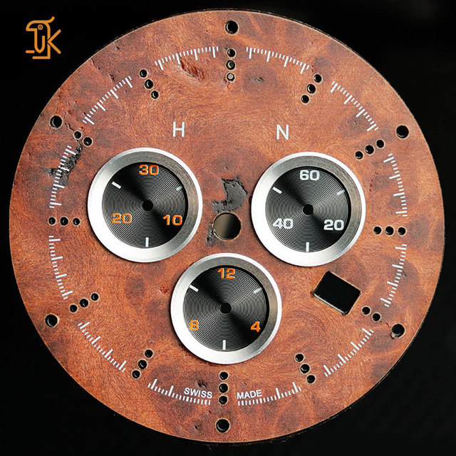 OEM Miyota 9015 8215 Watch Dial Vintage Style Accessories Custom Logo 36mm Textured Printed Brown Pilot Watch Dial Manufacturer