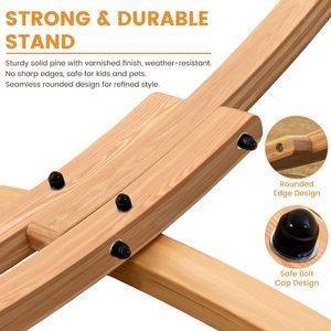 Support de <span class=keywords><strong>hamac</strong></span> <span class=keywords><strong>en</strong></span> <span class=keywords><strong>bois</strong></span> naturel de 13 pieds avec <span class=keywords><strong>hamac</strong></span> double <span class=keywords><strong>en</strong></span> corde, <span class=keywords><strong>hamac</strong></span> <span class=keywords><strong>en</strong></span> coton tissé à la main pour <span class=keywords><strong>2</strong></span> <span class=keywords><strong>personnes</strong></span>, pour patio, jardin, cour - Product Image 6