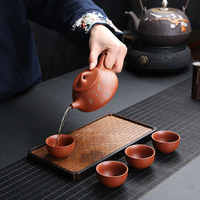Juego de Té de Arena Morada, Una Tetera y Cuatro Tazas, Juego de Té de Viaje, Regalo Empresarial, Taza de Té Simple, Caja de Regalo, Logotipo Personalizado, Venta al por Mayor