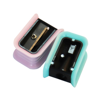 Mini taille-crayon manuel en plastique Ikeyword, couleurs assorties personnalisables, à un trou, pour la maison, l'école et le bureau