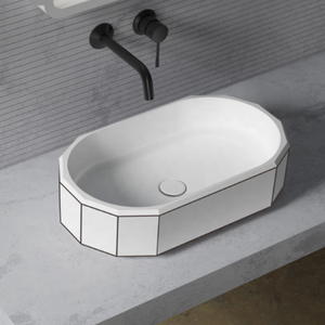Nuevo <span class=keywords><strong>Lavabo</strong></span> <span class=keywords><strong>de</strong></span> Baño <span class=keywords><strong>de</strong></span> Diseño Moderno con Superficie Sólida <span class=keywords><strong>de</strong></span> Piedra y Desagüe para Hoteles y Baños - Product Image 4