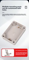 Boîtier de commande réseau gris personnalisé en plastique ABS/PC avec couvercle transparent montage mural IP66 pour instruments électroniques
