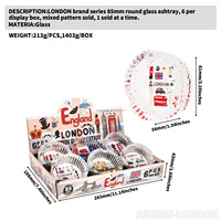 Cendrier en verre rond 85 mm, motifs variés, logo personnalisé, accessoires pour fumeurs, vente en gros, nouveauté pour arrêter de fumer