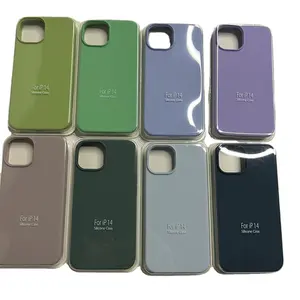 For iphone 14 pro max 2mm Liquid Silicone Custom LOGO 64 colours Back Cover Shockproof Phone Case apple iphone14 plus Shell Bag