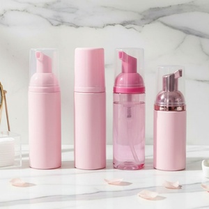 60ml/50ml <b>Empty</b> Black White Pink Foam Pump Sprayer Facial Cleanser & Eyelash Soap PET <b>Bottles</b> with Custom Logo - Product Image 1