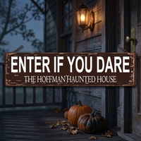 Plaque murale vintage en métal vieilli pour Halloween, décoration de maison hantée, pour porche, 16 x 4 pouces