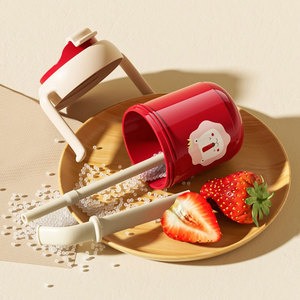 300ml sans BPA PP et bouteille thermos en acier inoxydable pour bébé avec paille imprimés d'animaux mamelon poignée à débit lent - Product Image 4