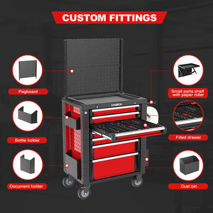 Kinbox - Coffret à outils amélioré à 7 tiroirs, 185 pièces, atelier automobile, armoire en acier, boîte à outils roulante industrielle - Product Image 6