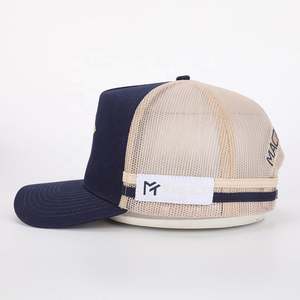 Venta al por mayor de encargo de alta calidad BSCI diseño de fábrica bordado 5 paneles papá sombrero tejido parche clásico para hombre gorra de camionero Gorras de algodón - Product Image 3