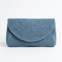 Sac bandoulière de luxe en raphia vert tressé, léger, à rabat, avec une seule sangle, idéal pour les vacances d'été et les voyages, pour femme