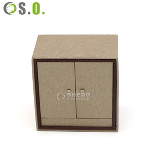 Premium Beige Double Door Jewelry <b>Box</b> With Soft Fabric Lining For <b>Earring</b> Ring Necklace Wholesale Jewelry Storage - Product Image 6