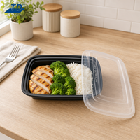 Conteneur alimentaire premium résistant au congélateur, emballage alimentaire en plastique pour plats à emporter, contenants alimentaires pour la livraison et la restauration.