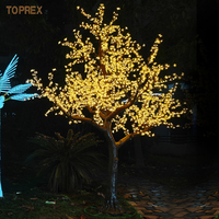 Arbre artificiel géant de 13 pieds avec éclairage LED en fleurs de cerisier, de qualité commerciale, étanche IP65, pour grande place