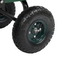Brouette pliable robuste en acier avec plateau en béton, roues en caoutchouc et mousse PU, composants en plastique pour outils de construction