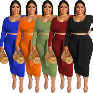 Plus Size Sweater Dress Women's Tight Bag Hip Sexy Strap Two Piece Suit Maxi Dresses Sundress Square Collar