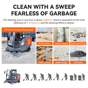 Balayeuse industrielle multifonctionnelle autoportée certifiée CE, durable, pour le nettoyage des surfaces, <span class=keywords><strong>l</strong></span>'aspiration <span class=keywords><strong>de</strong></span> la poussière et le balayage des routes et des rues - Product Image 2