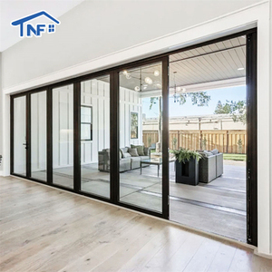 Patio pliant en aluminium moderne personnalisé en usine pour salon intérieur balcon accordéon bifold toboggan balançoire verre panoramique - Product Image 2