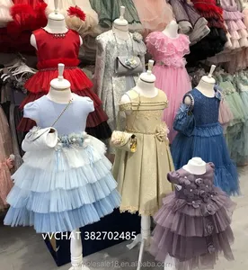 Vestido infantil de verão para meninas, vestido de princesa infantil para aniversário de 2024, fornecedores de alto nível, vestido de menina de Natal