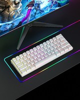 Teclado Mecánico para Juegos A61K con Retroiluminación LED, 61 Teclas, Mini, Cableado, Tipo-C, para Oficina, con Interruptor Azul, para Laptop y PC