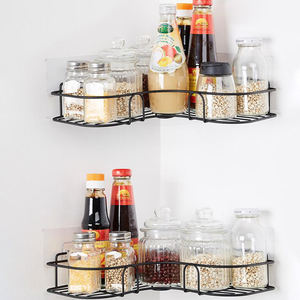 Scaffali per <span class=keywords><strong>doccia</strong></span> in metallo nero per ripiani per <span class=keywords><strong>Shampoo</strong></span> e ripiani portaoggetti senza trapano adesivo da parete per la cucina - Product Image 4