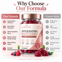 Capsules d'astaxanthine à marque privée, certifiées HACCP, 100g, haute pureté, supplément anti-inflammatoire pour le bien-être actif