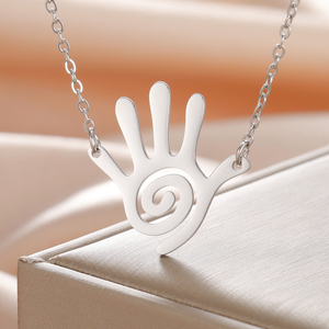 Myshape Collier Main de Guérison Symbole Sacré Hopi Pendentif Spirale en Acier Inoxydable Bijoux Cadeau de Nouvel An - Product Image 4
