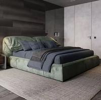 Lit en tissu nordique meubles de salon lit en tissu artisanal minimaliste italien lit double rembourré de luxe