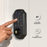 Serrure de porte intelligente sans clé, numérique, biométrique, avec clavier tactile, mot de passe, empreinte digitale, déverrouillage par téléphone, application Tuya