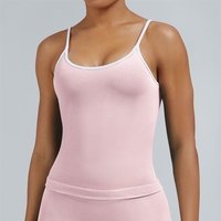 Tank Top Olahraga Wanita Model Eropa dan Amerika, Warna-warni, Tanpa Punggung, untuk Yoga, Fitness, dan Lari