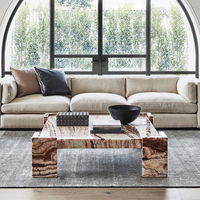 Wohnzimmer-Mittelpunkt: Luxuriöser Couchtisch aus Onyx-Marmor und Jadestein – Modernes Design für Ihr Café