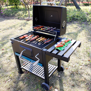 Griglia Barbecue Moderna da Giardino Grande per Patio, Griglia <span class=keywords><strong>BBQ</strong></span> a Carbone <span class=keywords><strong>in</strong></span> <span class=keywords><strong>Ghisa</strong></span> per Feste all'Aperto, Pieghevole con Altezza Regolabile e Doppio Tavolo - Product Image 5