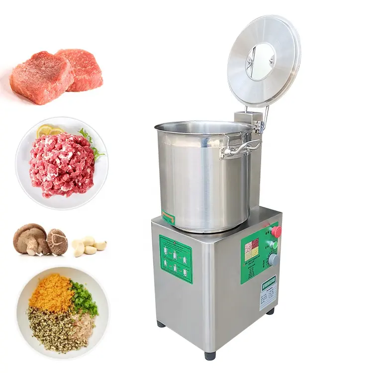 Máquina automática de corte de verduras, máquina de corte y mezclador automático de tazón de carne de alta velocidad, equipo de picado de cocina