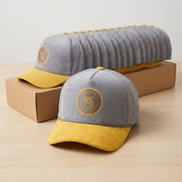 Gorra de béisbol de dos tonos unisex ajustable de pana de algodón personalizada al por mayor para hombres jóvenes