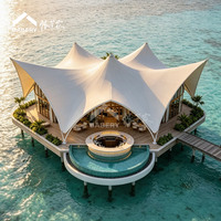 Tente de glamping de luxe BABERY Seaside Petal, membrane résistante aux intempéries, pour station balnéaire côtière