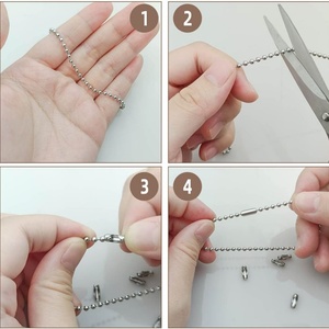 Ewang Stainless Steel 3.2mm Necklace Ball <b>Chain</b> DIY Craft Making Rolls Ball Beaded <b>Chain</b> - Product Image 4