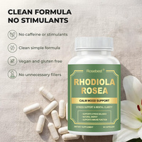 GMP-gecertificeerde groothandel OEM private label vegan 500mg Rhodiola Rosea extract capsules stress & mentale helderheid voedingssupplement