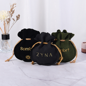 Emballage de cadeau Pochette à cordon Pochette de voyage pour bijoux Pochette à poussière pour collier Pochette à cordon avec logo - Product Image 1