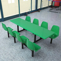 Tables de restaurant modernes Table et chaise de salle à manger pour cantine scolaire en fibre de verre Table et chaise pour le personnel de cantine