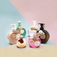 Bouteille ovale en PETG de 400 ml, OEM ODM, avec logo personnalisé, pour lotion corporelle, shampoing, après-shampoing, emballage cosmétique transparent.