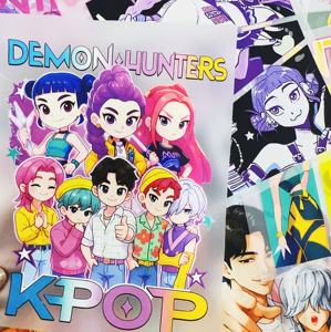 Diseños de Transferencia DTF Personalizados de Kpop Demon Hunters Listos para <span class=keywords><strong>Enviar</strong></span>, Pegatinas de Dibujos Animados al por Mayor, Transferencias Térmicas de Vinilo para Ropa - Product Image 5