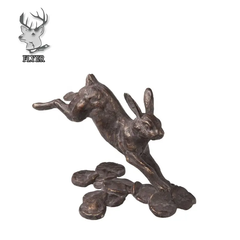 عالية الجودة ديكور المنزل بالحجم الطبيعي تمثال برونزي النحاس أرنب للبيع
