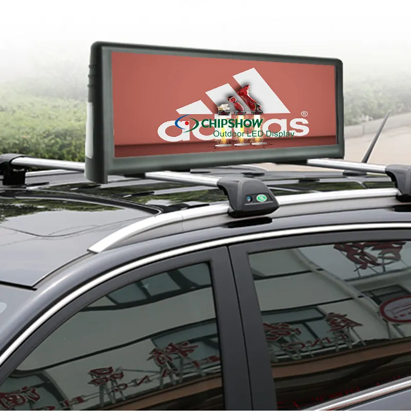 Tela de led digital chipshow, tela para carros com led de dobro face exibição de carro